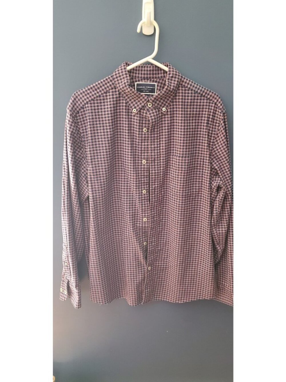 Charles Tyrwhitt Mens Classic Fit Non-Iron Grid Check Button Down Shirt